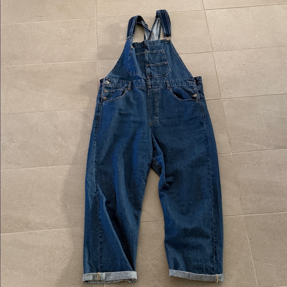 We The Free Blue Denim Overalls